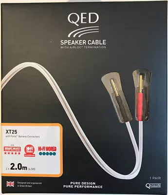 QED XT25 Speaker Cable - 2 Metre Pair - Loudspeaker - Banana Terminated 2M 200cm • £64.90
