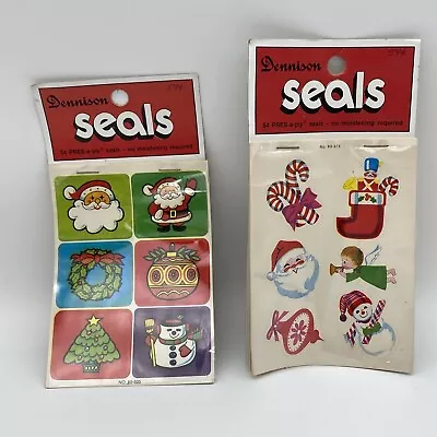 Vintage Dennison Christmas Seals Pres-A-Ply Stickers 2 Complete Packages Of 54 • $12