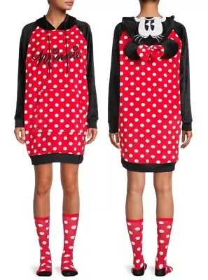 Official Disney Minnie Mouse Romper Lounger Union Suit Onesie0 Costume W/ Socks! • $39.99