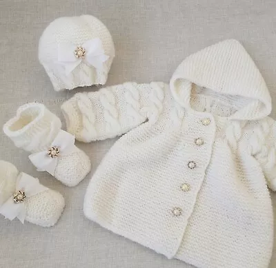 Newborn Set Baby Girl Winter Clothes Coming Home Outfit Wool Merino Sweater • $22