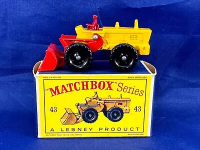 Matchbox Lesney 43b Aveling Barford Tractor Shovel (rare Red Driver & Shovel) • $173.50