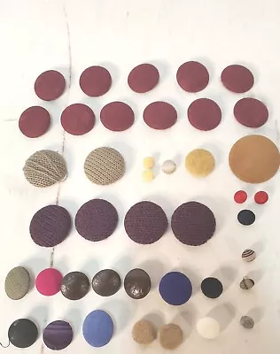 Vintage Lot Of 40 Buttons Fabric Covered Various Sizes Some Handy  Brand • $15