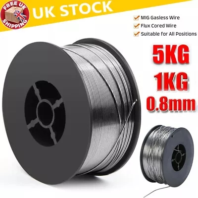 5kg/1kg Gasless Mig Welding Wire 0.8mm Flux Core Wire Cored Welder Reel No Gas • £8.80