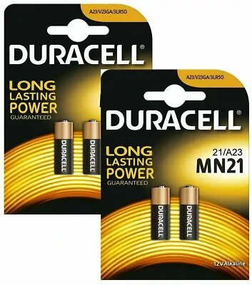 4 Pack Duracell A23 12 Volt Batteries MN21 MN23 23AE 21/23 GP23 23A 23GA • $7.11