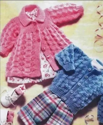 DT643. Knitting Pattern. Paper Copy. Prem/Baby Matinee Jacket/cardigan DK 14-20  • £3.50