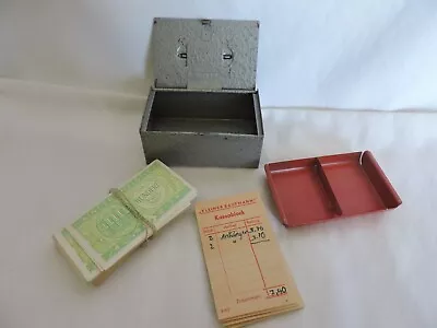 Child’s Vintage Metal Play Cash Box With Coin Tray Receipts And Play Money • $15.50