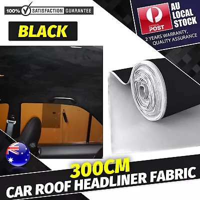 3 X 1.5m Fabric Soft Top Notch Vehicle Car Foam Roof Lining Rebuild Black • $55.99