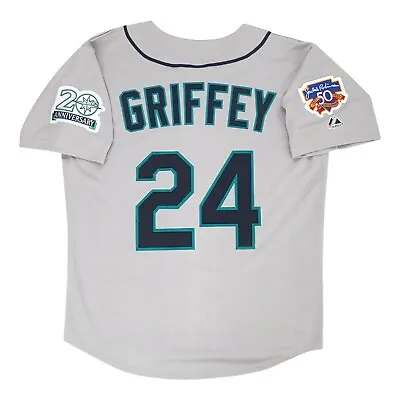 Ken Griffey Jr. Seattle Mariners 1997 Grey Road Jersey W/ Jackie 50th Patch • $129.99