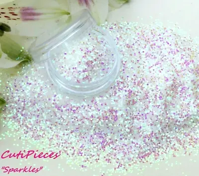 Nail Art *Sparkles* White Shine Shimmer Iridescent Glitter Powder Dust Mix Pot  • £2.35