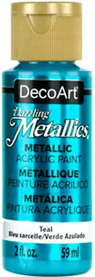 DecoArt Dazzling Metallics Acrylic Paint 2oz - 27 Colours - Buy 5 Get 6th Free • £3.45