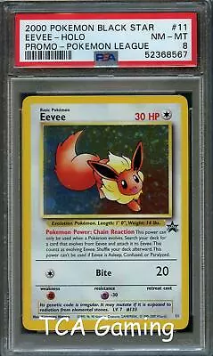 $33.99 • Buy PSA 8 NM-MINT Eevee # 11 WOTC Black Star Promo HOLO Pokemon Card