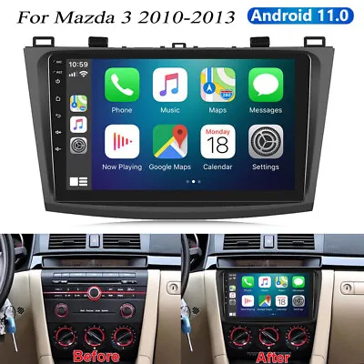 For Mazda 3 2010-2013 Car Stereo Radio Wireless Apple Carplay 9'' Android 11.0 • $119.99