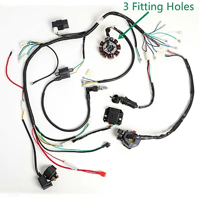 Complete Electric Wiring Harness 3 Hole Stator Regulato 250cc ATV Zongshen Lifan • $79.75