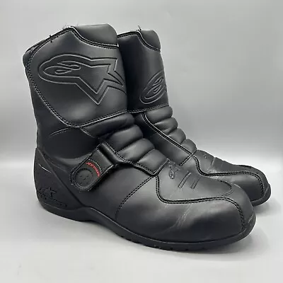 Alpinestars Waterproof Ridge Street Motorcycle Boots Mens 12 Black Leather • $94.97