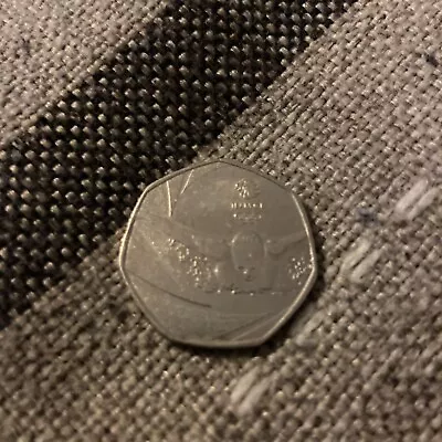 50p Coin Extremely Rare Olympic Swimmer 2016 (50 Pence) Circulated As Shown • £1000