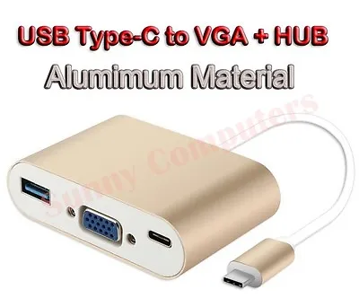 $33.12 • Buy Type-C To VGA HDMI USB3.0 Female USB-C HUB Adapter For Apple IPhone 15 Pro Max