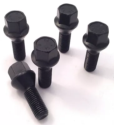 Alloy Wheel Bolts Nuts Lugs In Black M12 X 1.5 17mm Hex Taper For BMW X 5 • $11.25