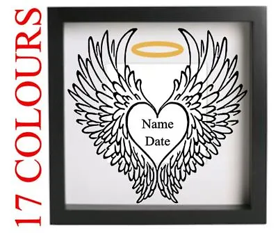 £3.49 • Buy Personalised Angel Wings Memorial Vinyl Decal Sticker Box Frame DIY Art Craft