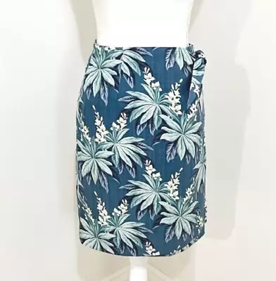 Tommy Bahama Blue Floral Silk Wrap Skirt Tropical Women's Size XS • $22.99