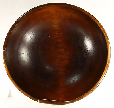 = HUGE 19th C. Turned Maple Wood Treen Ware Mixing Food Bowl 22  Superb Patina • $875