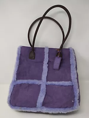 Jasper Conran Jeans Suede & Faux Fur Mauve/lilac Handbag • £8.99