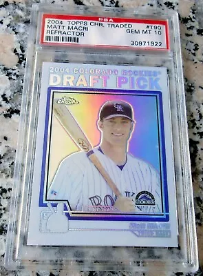 MATT MACRI 2004 Topps Chrome Refractor Rookie Card RC PSA 10 POP 1 Twins🔥🔥🔥$$ • $249.99