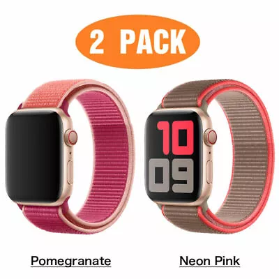 $4.74 • Buy 2PACK Nylon Sport Loop Band For Apple Watch Series 7 6 5 4 3 2 SE 38 42 45 41mm
