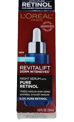 L'OREAL Paris Revitalift Derm Intensives Night Serum 0.3% Pure Retinol 1 Fl/30ml • $19.85