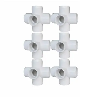 6x 5-Way Elbow Corner PVC Pipe Fittings 1/2 Inch Side Outlet Tee Connection N938 • $11.30