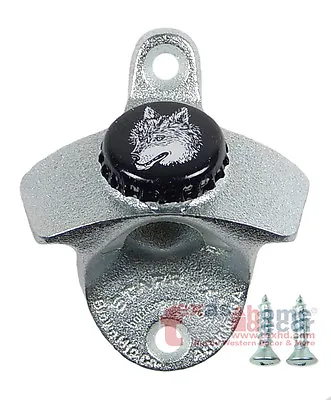 Black Wild Wolf Brewing Beer Opener Bottle Cap Starr X Wall Mounted Cast Iron • $16.95