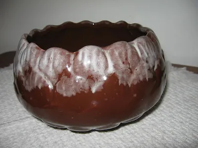 Moreno Ceramics USA Brown Drip Artichoke Bowl P-1 California Art Pottery • $10