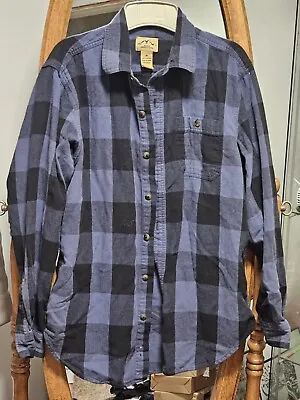 Blue Mountain Flannel Shirt Blue And Black Checkered Medium Excellent Condition  • $10.50