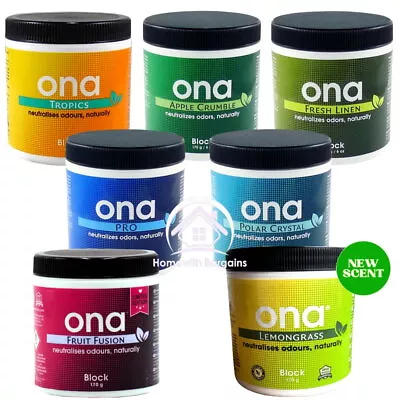 ONA BLOCK 170g Odour Control Neutraliser Eliminate Smells ALL SCENTS Hydroponics • £10.75