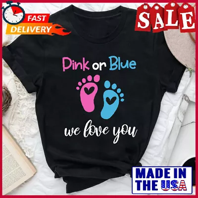 Pink Or Blue Pregnancy Announcement Expecting Mom Dad Baby Shower Gift T-shirt • $14.99