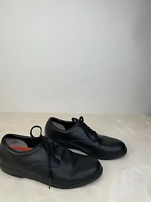 Dinkles Black Leather Matte Lace Up Marching Band Shoes Men 6.5 Women 8.5 GUC • $14.99
