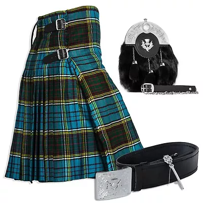 Scottish Traditional 5 Pcs Kilt Set 40+ Clan Tartans • $110