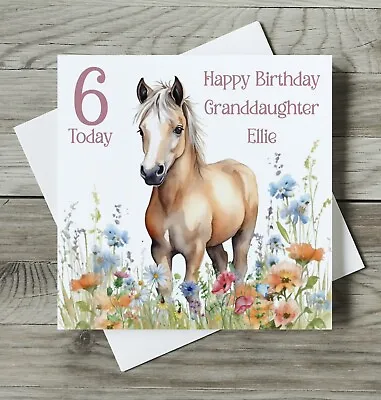 Personalised 6th 7th 8th 9th Horse Birthday Card Granddaughter Niece Daughter • £3.86