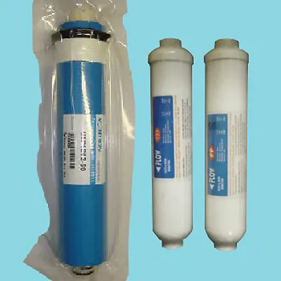 CWP  3 Stage Aquarium Reverse Osmosis Replacement Filters + 100gpd RO Membrane • £26.49
