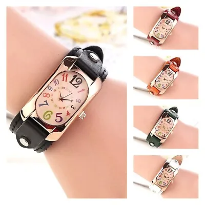 Ladies Mens Wrist Watch Analogue Quartz Fashion Leather Strap Rose Gold Watches • £7.99