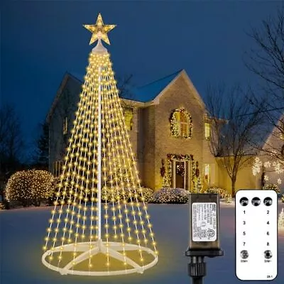 Lighted Christmas Cone Tree 7.5ft 310 LED Christmas Tree LightShow With 8 Mod... • $100.48