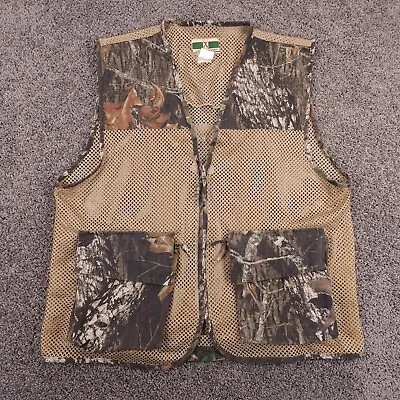 Vtg Game Winner Hunting Vest XL Mesh Cargo Pockets Fishing Hiking Full Zip Camo • $19.99