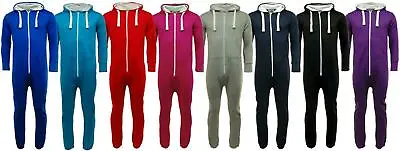 Ladies Men's Loungewear All In One Jumpsuit Unisex Adults Plain 1Onesie Coverall • £19.95