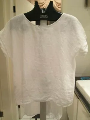 TERZO MILLENNIO 100% Linen White A Line Top M Made Italy BNWT • $55