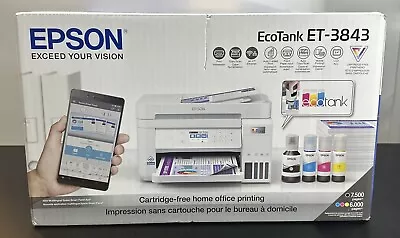 Epson EcoTank ET-3843 Wireless Color All-in-One Printer (C11CJ61205) Brand New • $314.95