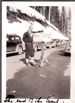 Vintage Photograph Cars/autos Sign Men's Ski Fashion Mt Rainier Washington Photo • $6