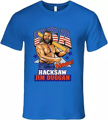 Hacksaw Jim Duggan USA T Shirt Blue Size S M L 234XL U2012 • $17.09