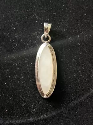 Sterling Silver & Mother Of Pearl Oval Pendant 29mm 6.73 Grams 925 • $19.99