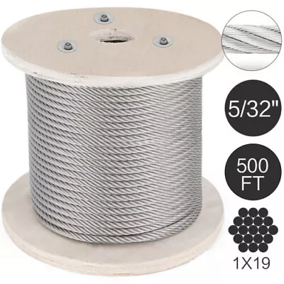 VEVOR T316 1x19 Stainless Steel Cable 1/8  3/16  Steel Wire Rope 500/1000FT • $89.27