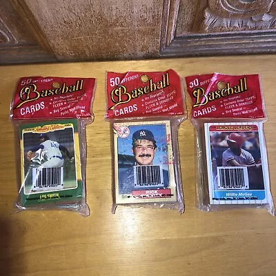 Lot Of 3 Megacards Packages Of Baseball Cards Each With 50 Different • $7.50