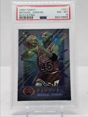 Michael Jordan 1994-95 Topps Finest Basketball Bulls W/ Coating Psa 8 Q0646 • $1